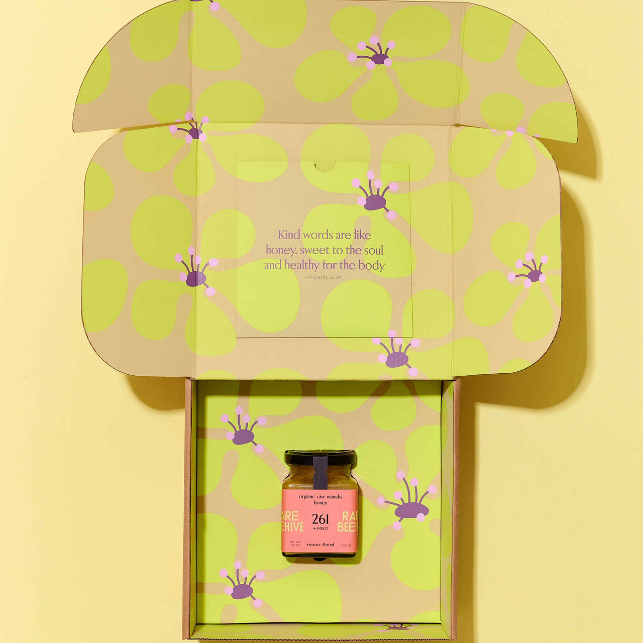 RARE BEEHIVE 261+ MGO Manuka Honey inside the branded shipping box